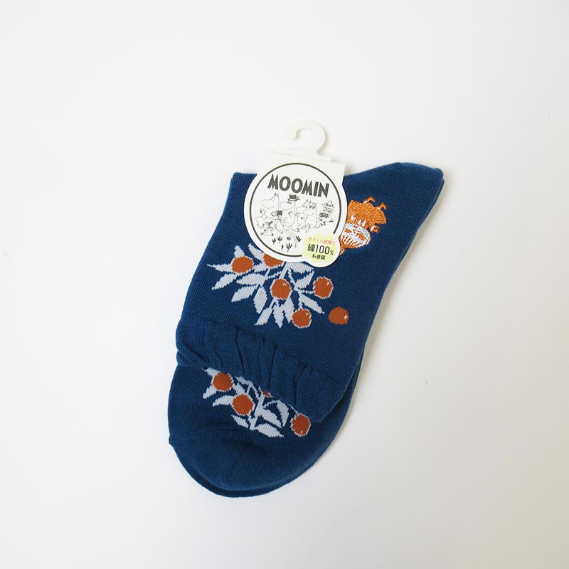 MOOMIN ムーミン ロークルーソックス リトルミイ刺繍 ブルー /MNL753501-035